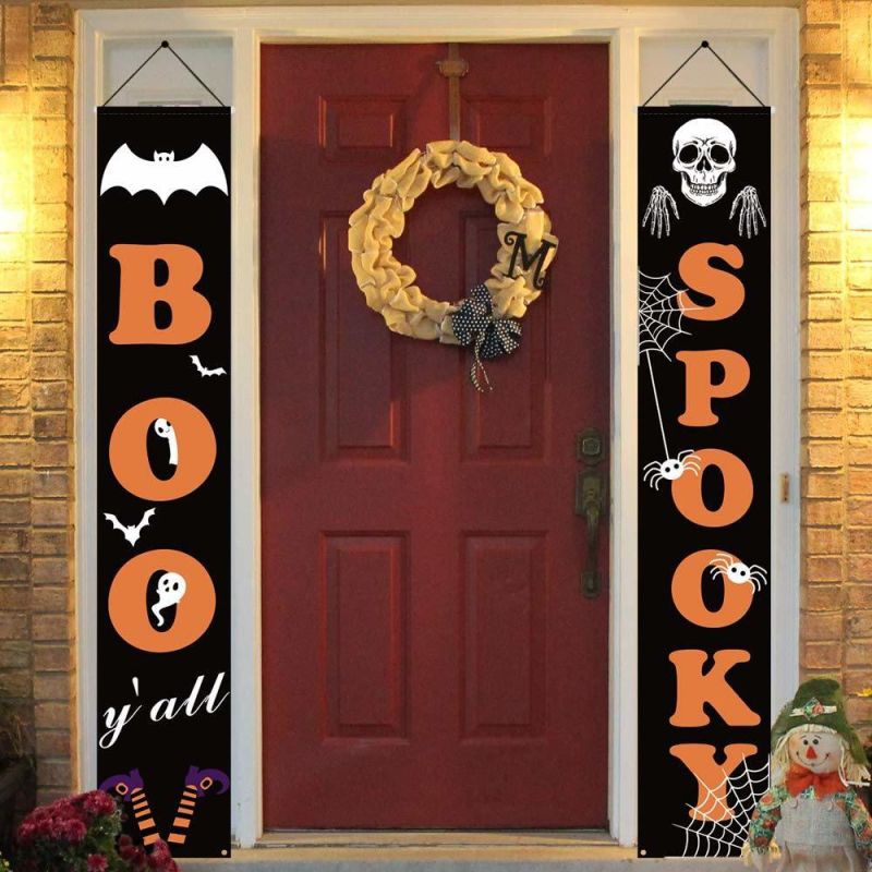 Halloween Decorations Outdoor Boo and Spooky Halloween Signs for Front Door or Indoor Home Decor Porch Decorations Halloween Welcome Signs