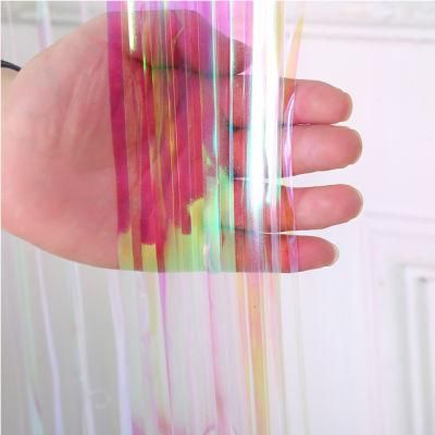 Iridescent Shiny Shimmer Door Decoration Rainbow Party Wedding Birthday Foil Party Decoration Curtain