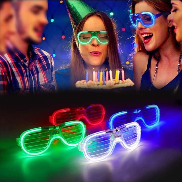 Light up Neon Rave Glasses Glow Flashing Party LED Sunglasses