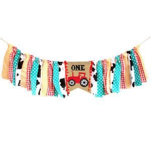 Birthday Party Decorations Dining Chair Banner Strips Cartoon One Garland