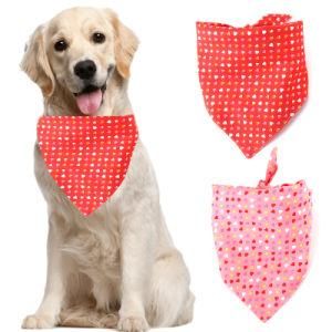 Two Size Valentine&prime;s Day Theme Party Scarf Heart Print Bib for Pets
