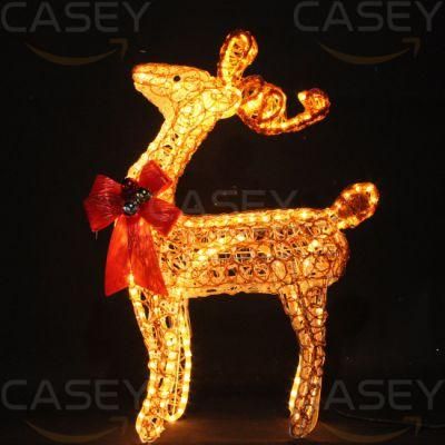 3D LED Christmas Deer Decoration with Lights for Sale