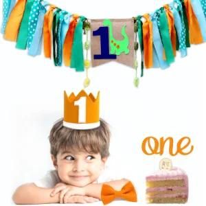 Hat Banner Dinosaur Theme Children&prime;s Birthday Party Decor Supplies