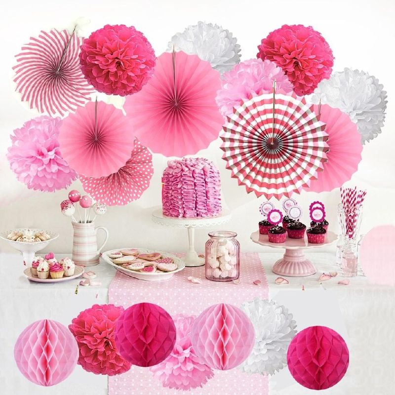 Wholesale Wedding /Baby Shower Hanging Flower Decorations Tissue Paper POM Poms