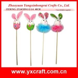 Easter Decoration (ZY14C874-1-2-3-4) Wooden Easter Bunny Pick Decoration