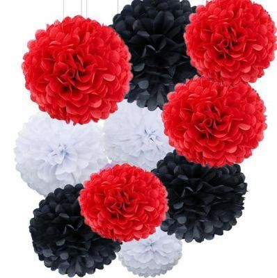 Multi-Color Tissue Paper POM Poms Hanging Decorative Flower Ball for Wedding Party Decoration