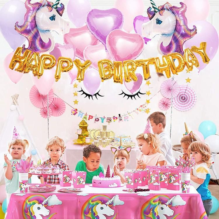 Kid Birthday Decorations Favors Set Unicorn Party Supplies