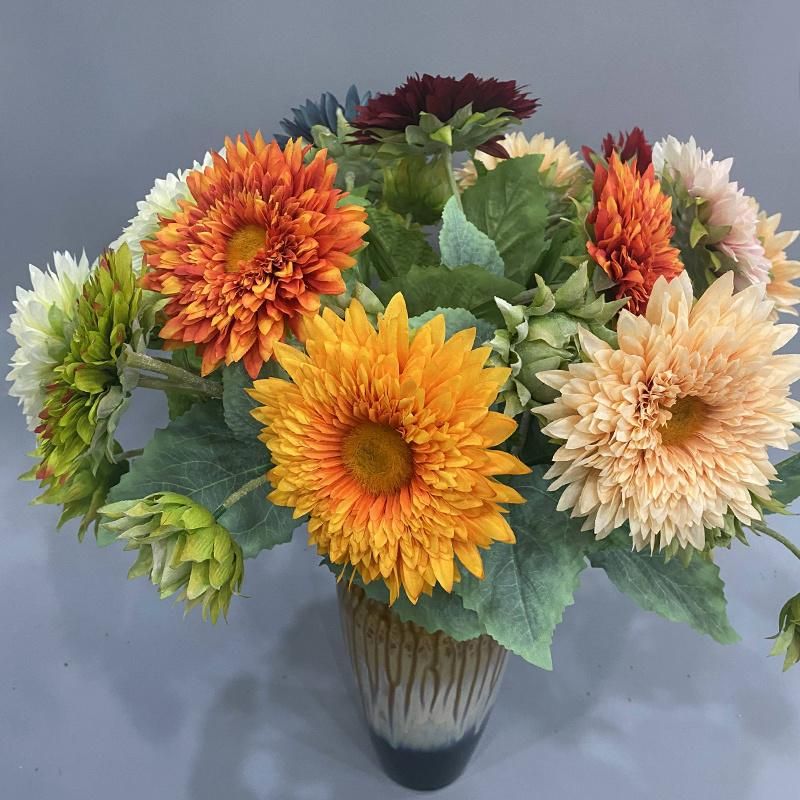 Home Decor 2022 Wholesale Home Party Decor Flower Artificial Chrysanthemum Daisy Sunflower