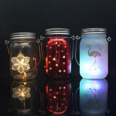 Glass Bottle Home Garden Hanging Light Halloween Outdoor LED Christmas Decor Decorative Glass Light