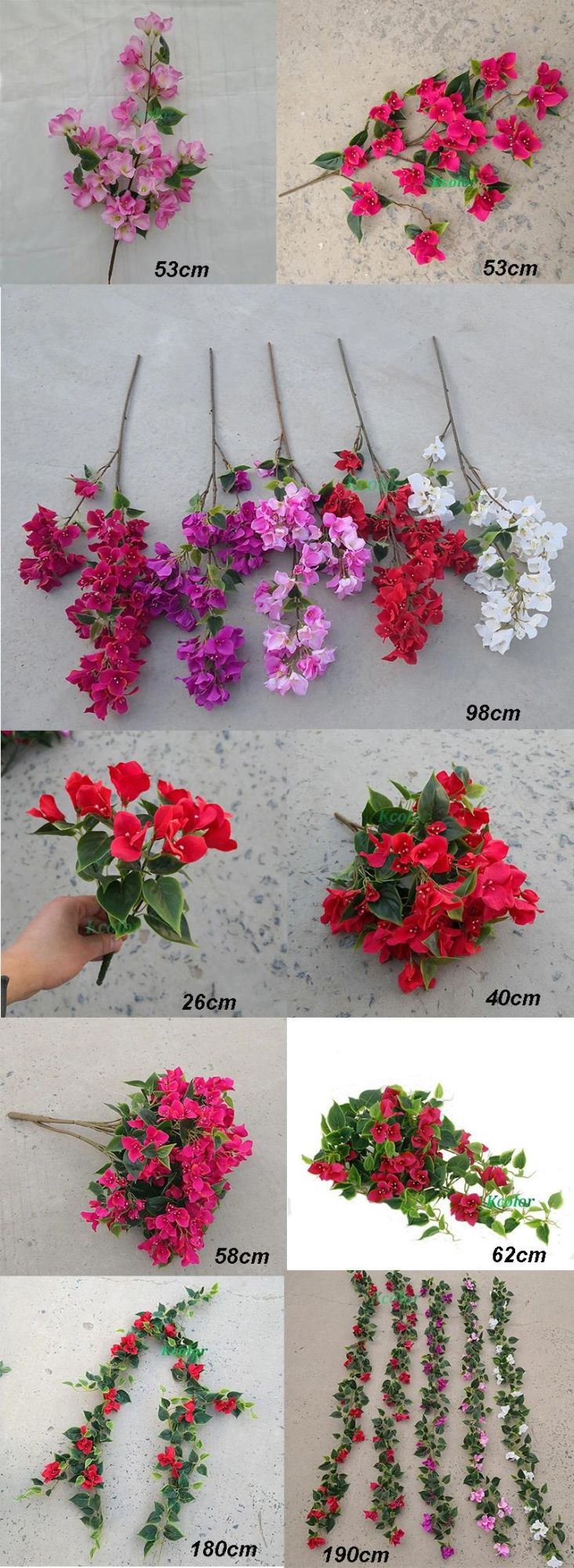 Factory Directly Artifcial Silk Bougainvillea Flower for Wedding Decoration