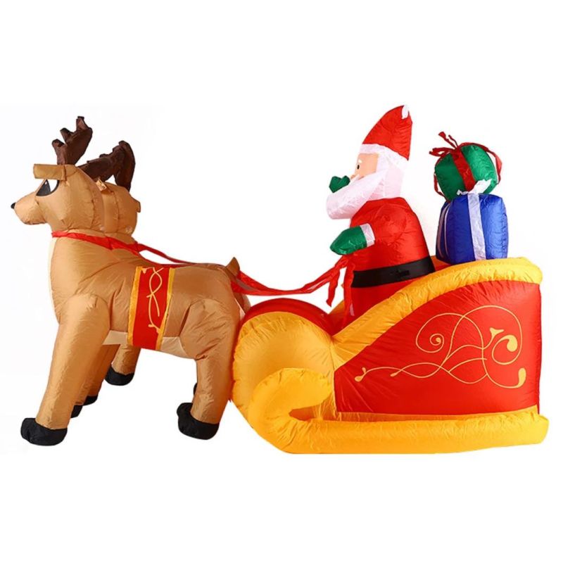Moose Sleigh Inflatable Santa Claus Auto Trade Hair Lone Proud Air Mold Yard Decoration