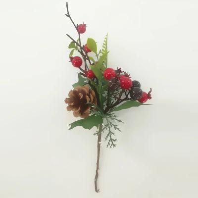 Handmade Artificial Long Single Stem Glitter Christmas Poinsettia Decorative Flowers for Christmas Decoration Artificial Flower