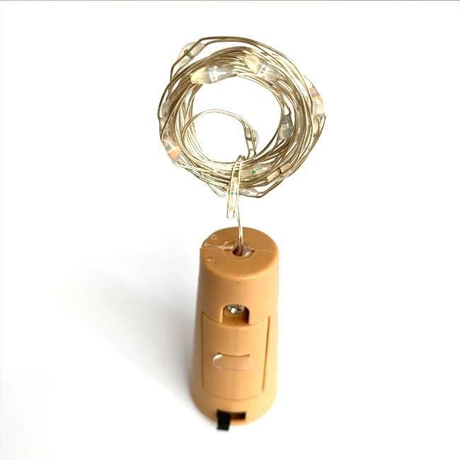 Cork Wine Bottle LED Silver Copper Wire String Light 1m 10LEDs Lr44 Battery Powered for Glass Craft Party Decoration