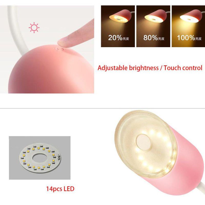 Rechargeable Cute Heart Shape LED Book Light Reading Lamp