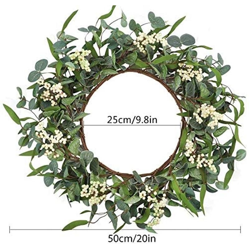 Artificial Green Leaves Wreath Boxwood Wreath for Front Door Home Decoration