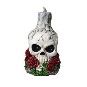 Halloween Resin with LED Skull Candle Ornament