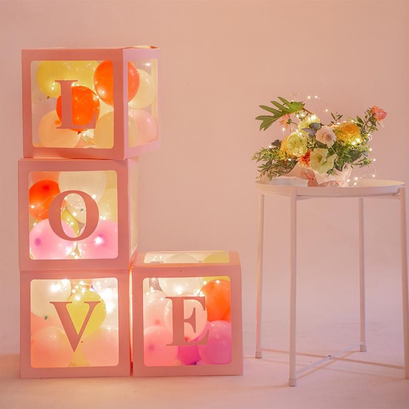 Factory Wholesale Good Quality Customized Clear Acrylic Love Block Cube Wedding Propose Birthday Party Backdrop Decor