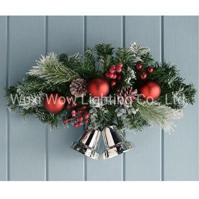 30 Cm Decorated Twin Bell Wall Christmas Decoration