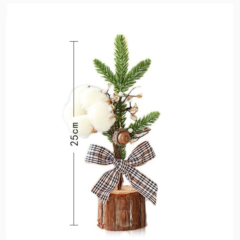 Small Tabletop Christmas Tree with Red Berries Desk Decorations