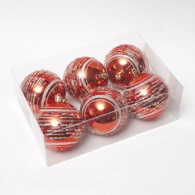 Christmas Plastic Ball with Hand Painted Tree Hanging Ornaments