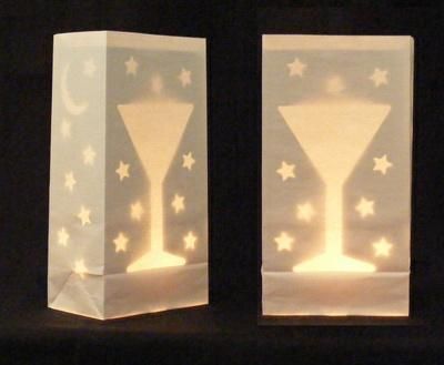 White Luminary Bags Flame Resistant Candle Bags Tea Light Luminaries for Wedding Valentine&prime;s Day Halloween Thanksgiving Christmas Party