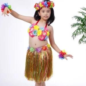 Kids Children Adults Colorful Flowered Hawaiian Costume Events Birthdays Celebrate Party Decoration Hula Grass Straw Skirt Dress