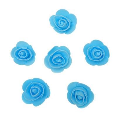 Colorful PU Material Decorative Artificial Flower Single Rose Shape Flower for Wedding Using Handmade Foam Rose Head