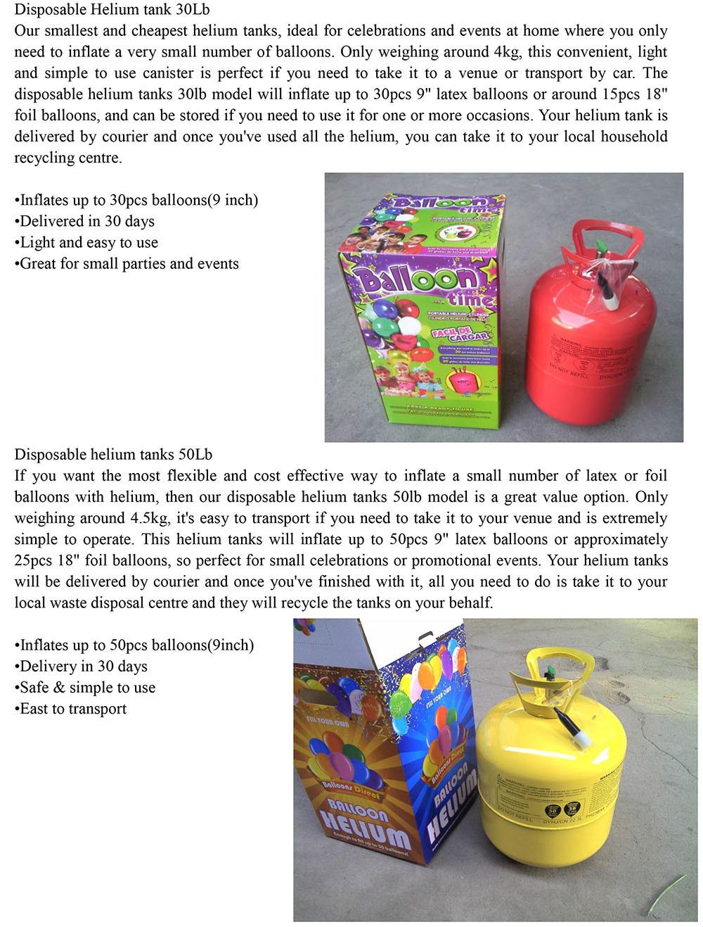 30lb / 50lb Party Helium Tanks