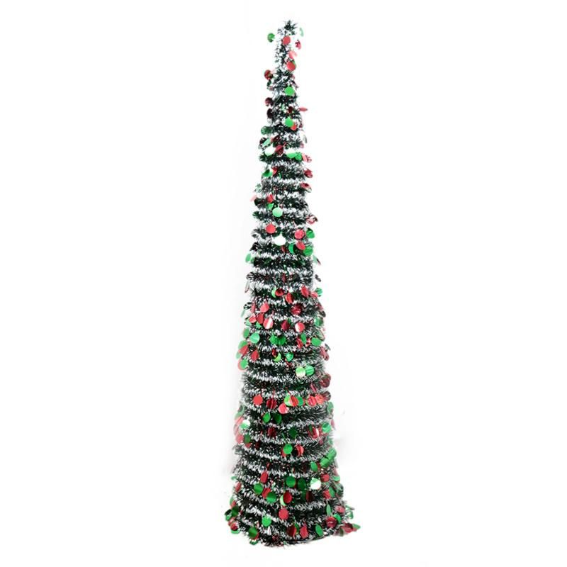 Eco-Friendly 4 FT Pop up Tinsel Christmas Tree for Home Indoor Decoration