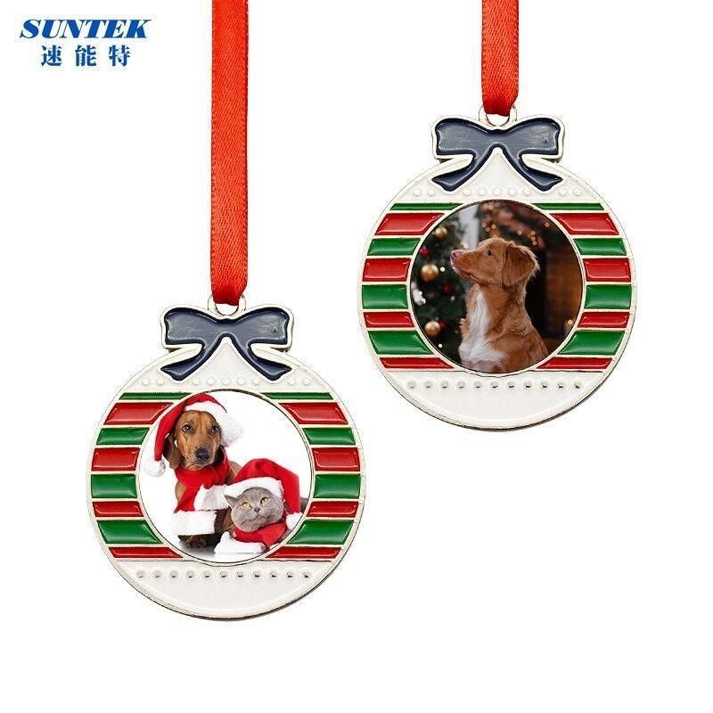 Sublimation Blank Metal Christmas Ornament-Round