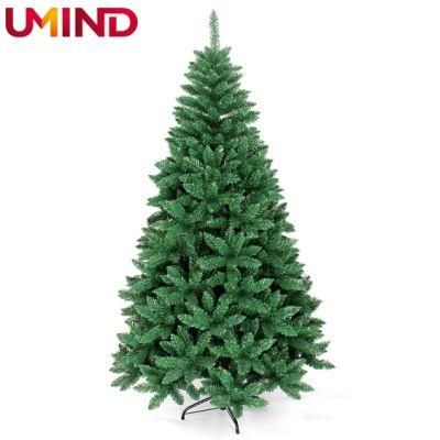 Yh20165 Pre-Lit Artificial PVC Christmas Tree 210cm Green Decoration Tree Custom Size