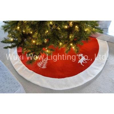 Reindeer Christmas Tree Skirt Decoration, 122 Cm - Red/White