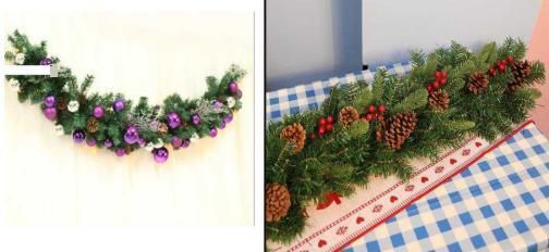 Christmas Green Wreath Decoration Artificial PVC Red Berries Christmas Wearth