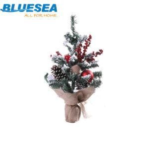 Mini Flocking Christmas Tree with Balls Christmas Ornaments Gifts