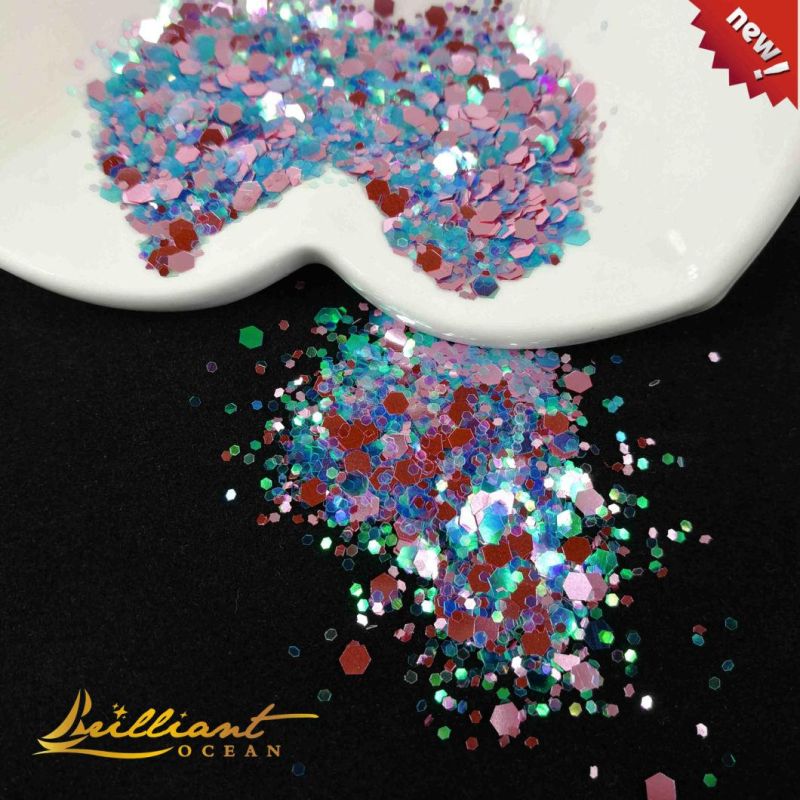 Hot Sale Brilliant Mixed Sizes Glitter Powder for Craft Decoration