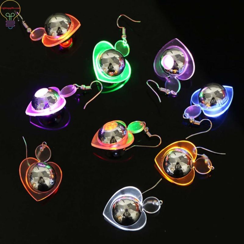 LED Light up Earrings Flashing LED Earrings Heart/Circutal/Butterfly Light