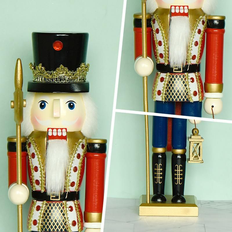 Wooden Nutcracker Soldier with Lantern Nutcracker Wooden Christmas Ornament Decoration