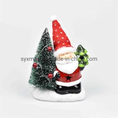 Hot Sale Santa Claus Christmas Tree Desktop Figurines Creative Glow Gifts with Lights