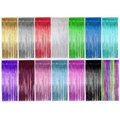 1*2m Party Decoration Pet Backdrop Tinsel Metallic Fringe Foil Curtain