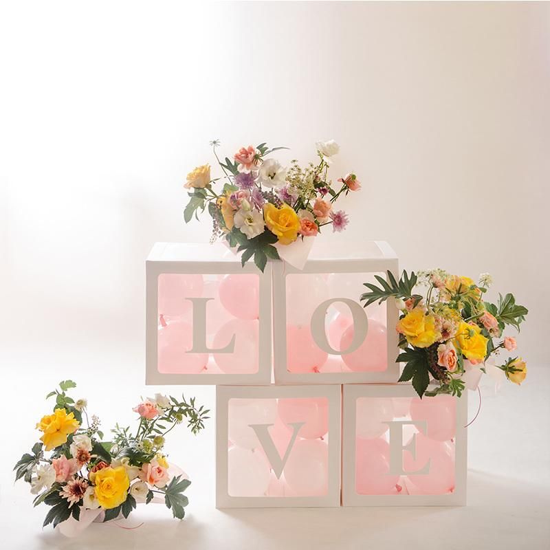 Factory Wholesale Good Quality Customized Clear Acrylic Love Block Cube Wedding Propose Birthday Party Backdrop Decor