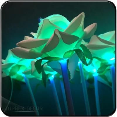 Promotional Items Christmas Event Decoration Artificial Stem Lights LED Rose Flower