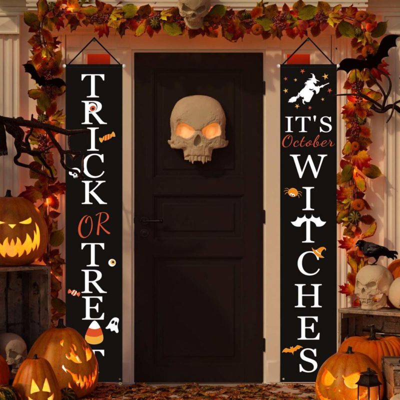 Halloween Decorations Outdoor Trick or Treat & It′ S October Witches Halloween Signs for Front Door or Indoor Home Decor