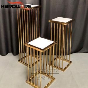 Wedding Celebrating Decoration Gold Stainless Steel Wedding Plinths