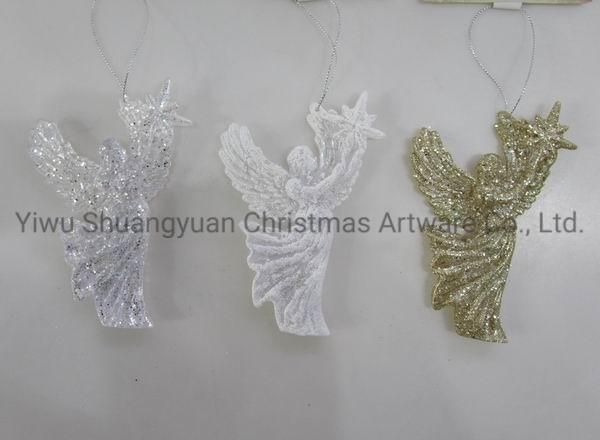 Artificial Christmas Acrylic Decoration with Bowknot Angel Heart Star Bell Supplies Ornament Craft Gifts for Holiday Wedding Party