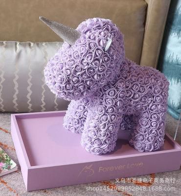 Standing Unicorn Rose Teddy Bear Large Multiple Colors