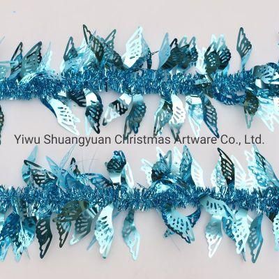 Fantastic 15*200cm Light Blue Color Bird Wing Christmas Pet Tinsel