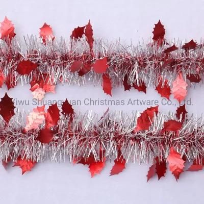 Christmas Tinsel Flowers for Holiday Wedding Party Birthday Home Decoration Supplies Hook Ornament Craft Gifts