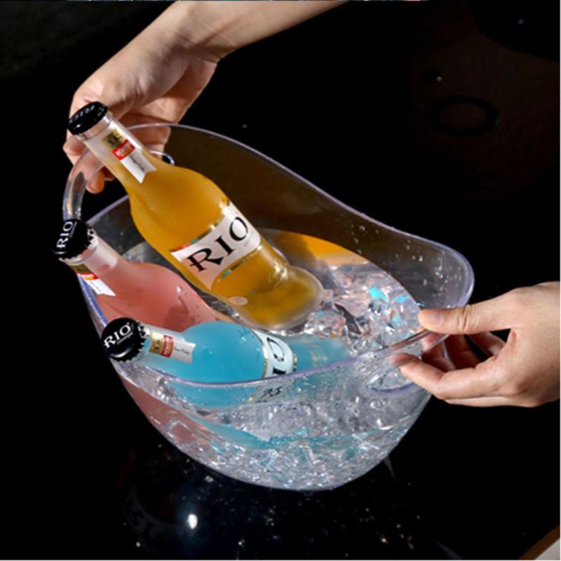 Rechargeable Champagne Acrylic Plastic LED Lighted Illuminated Cooler