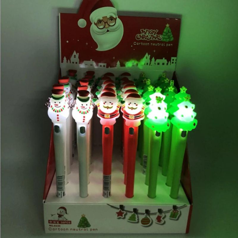Christmas Santa Claus/Christmas Tree/Snowman Light-up Pen Kid′ S Pen Gift