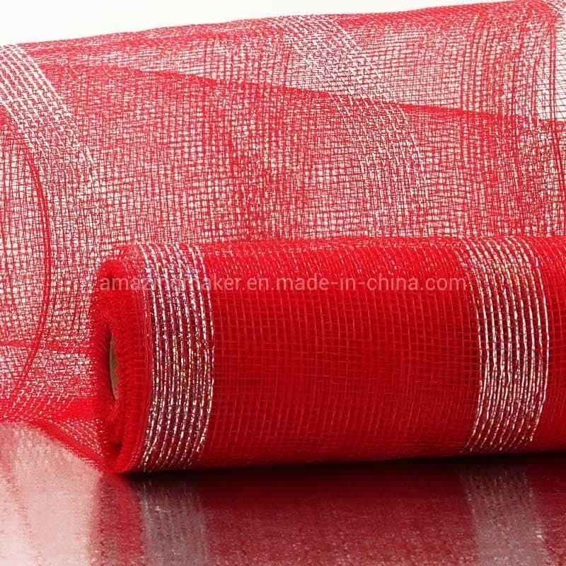 Lovely 1′ ′ Metallic Stripe 10′ ′ Deco Mesh for Wedding Ceremony